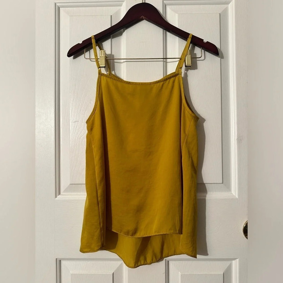 SATURDAY SUNDAY Anthropologie Maurecia Smocked Tank Goldenrod Adjustable Strap S - Picture 2 of 12